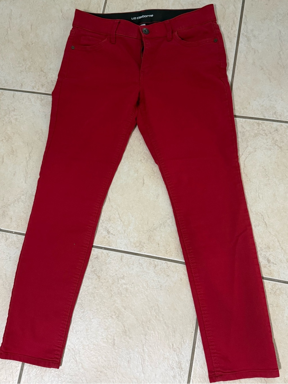 Liz Claiborne classic Red Slim Fit Jeans Sz 8 like new